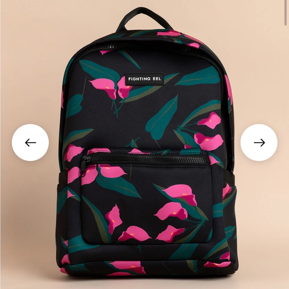 Fighting Eel NEOPRENE BACKPACK - JASMINE CALLA LILY
New! Pocket for luggage.